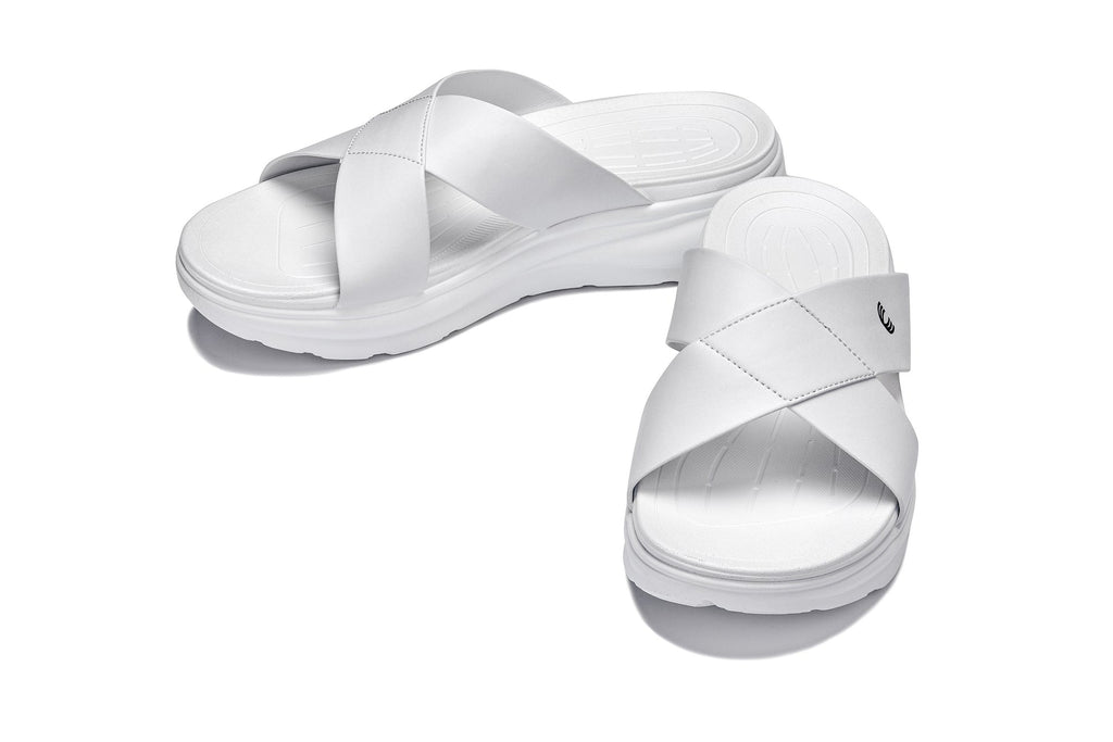 CALTO X1653 Height-Increasing Casual Sandals | 2 Inches Taller - White/Matte White