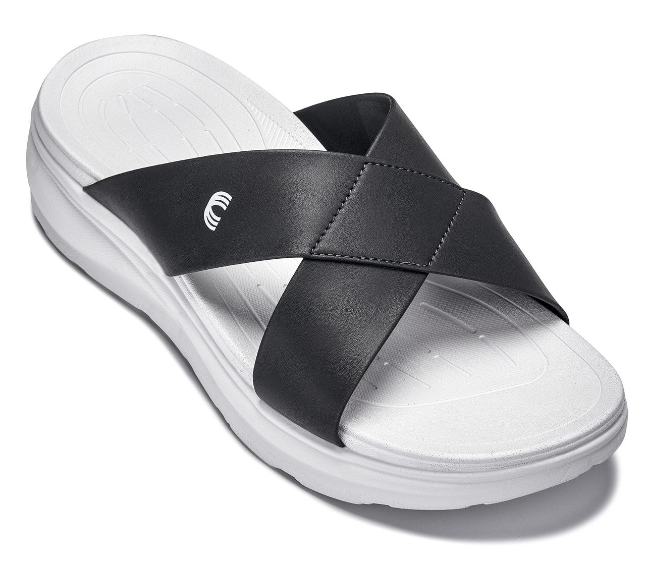 CALTO X1654 Height-Increasing Cross-Strap Sandals | 2 Inches Taller - White/Steel GreyCALTO X1654 Height-Increasing Cross-Strap Sandals | 2 Inches Taller - White/Steel Grey
