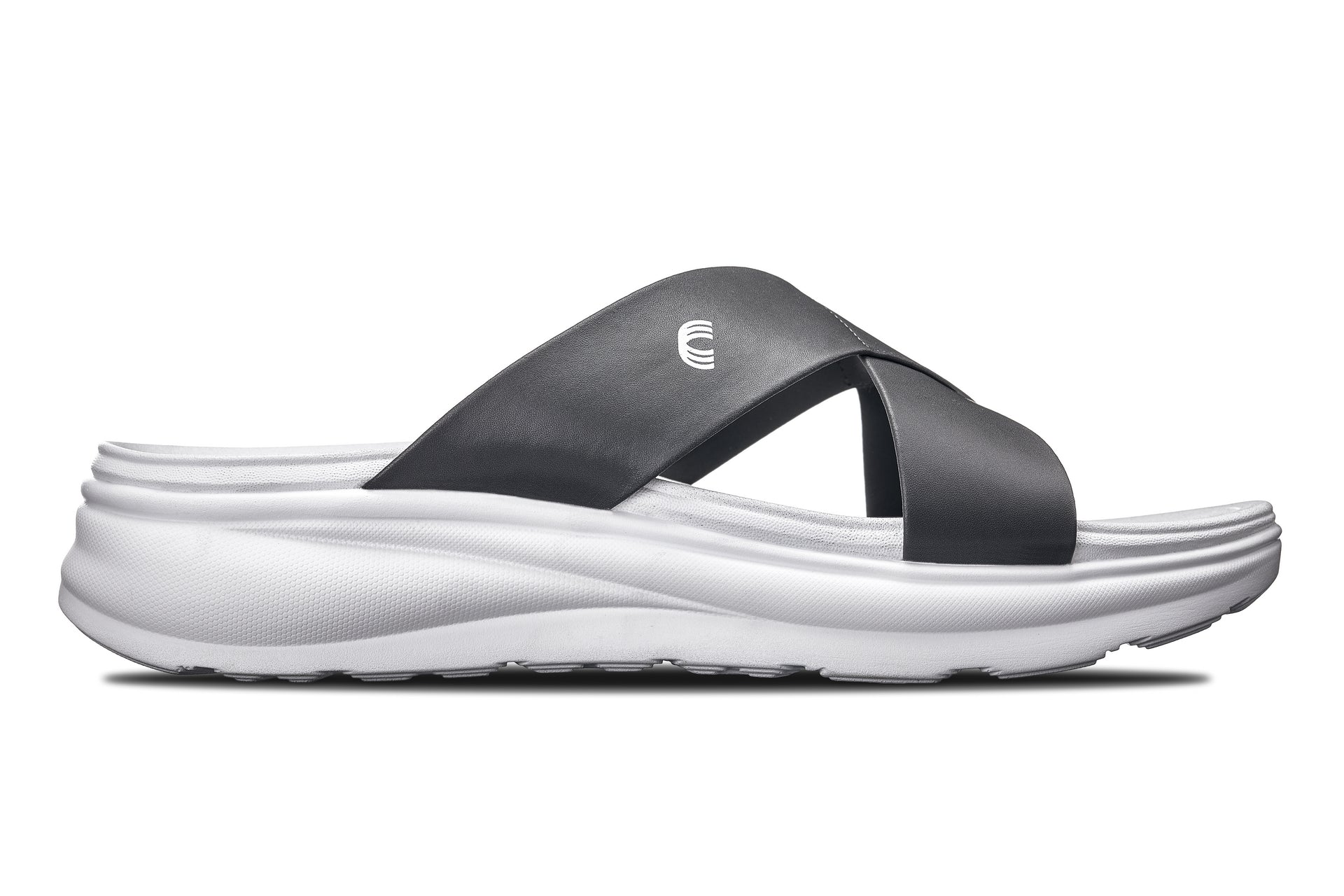 CALTO X1654 Height-Increasing Cross-Strap Sandals | 2 Inches Taller - White/Steel GreyCALTO X1654 Height-Increasing Cross-Strap Sandals | 2 Inches Taller - White/Steel Grey