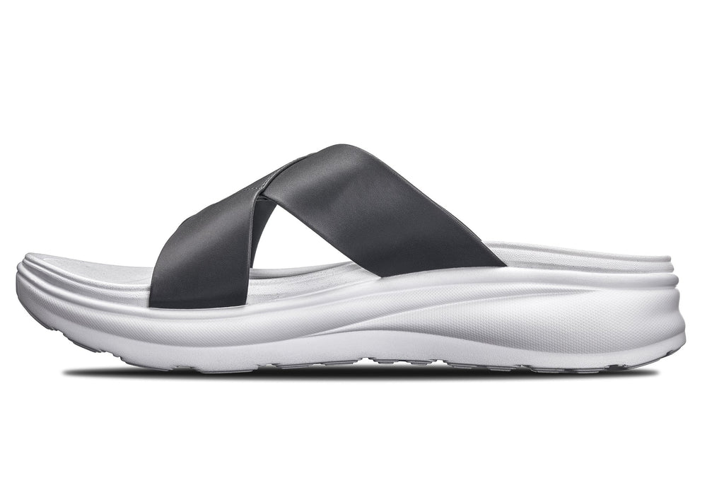 CALTO X1654 Height-Increasing Cross-Strap Sandals | 2 Inches Taller - White/Steel GreyCALTO X1654 Height-Increasing Cross-Strap Sandals | 2 Inches Taller - White/Steel Grey