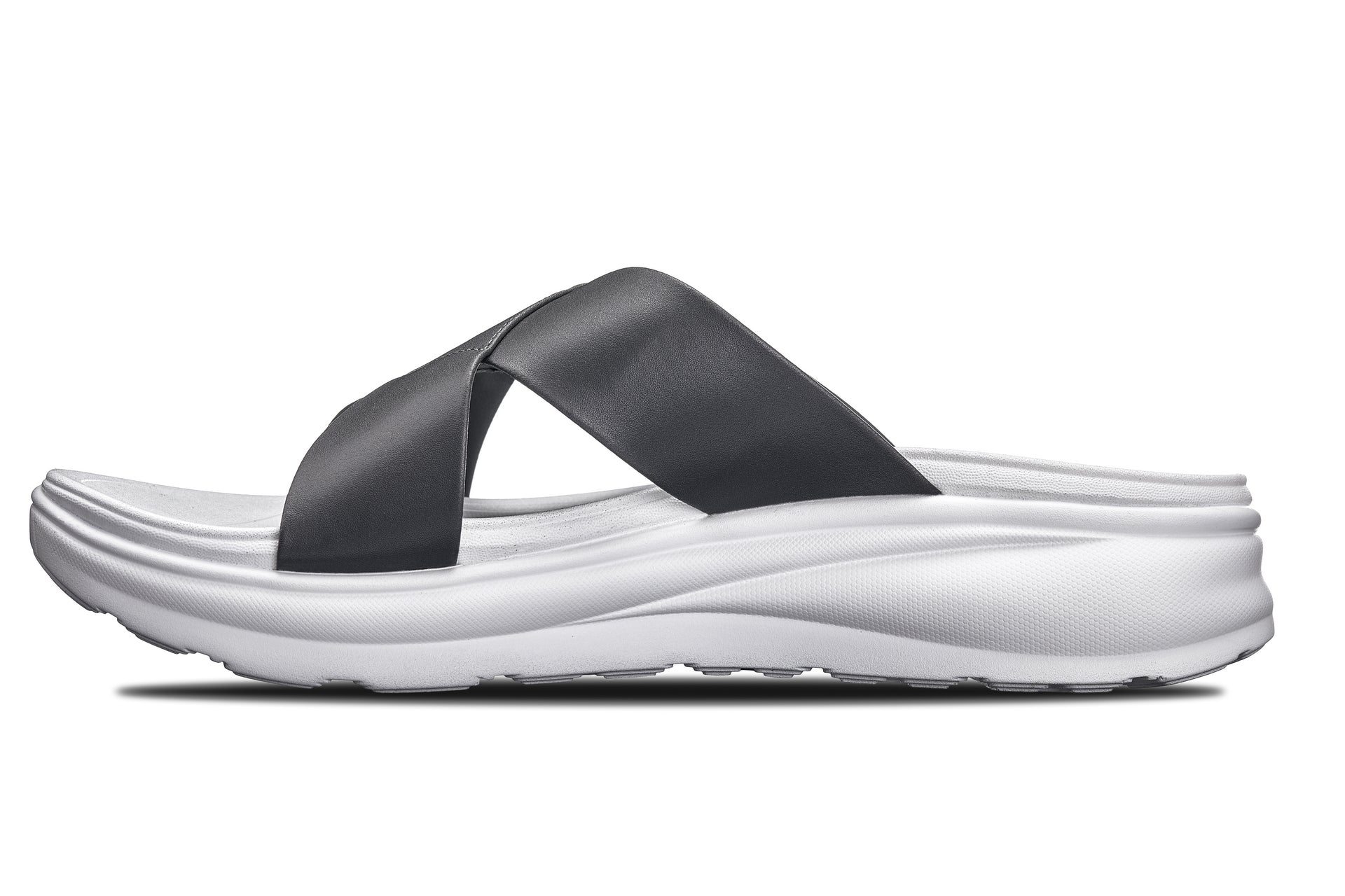 CALTO X1654 Height-Increasing Cross-Strap Sandals | 2 Inches Taller - White/Steel GreyCALTO X1654 Height-Increasing Cross-Strap Sandals | 2 Inches Taller - White/Steel Grey