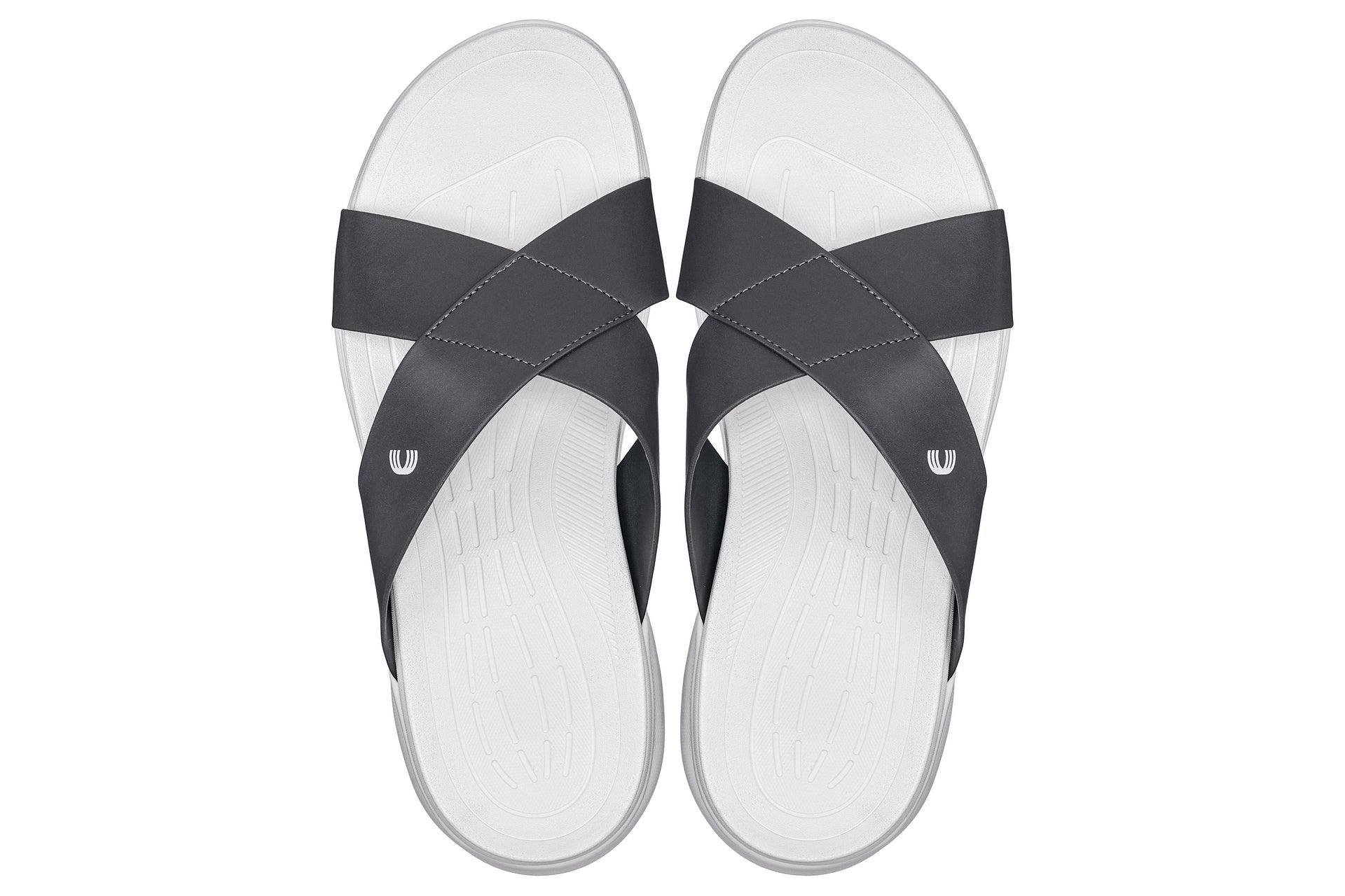 CALTO X1654 Height-Increasing Cross-Strap Sandals | 2 Inches Taller - White/Steel GreyCALTO X1654 Height-Increasing Cross-Strap Sandals | 2 Inches Taller - White/Steel Grey