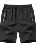 Black shorts with brand logo on a white background