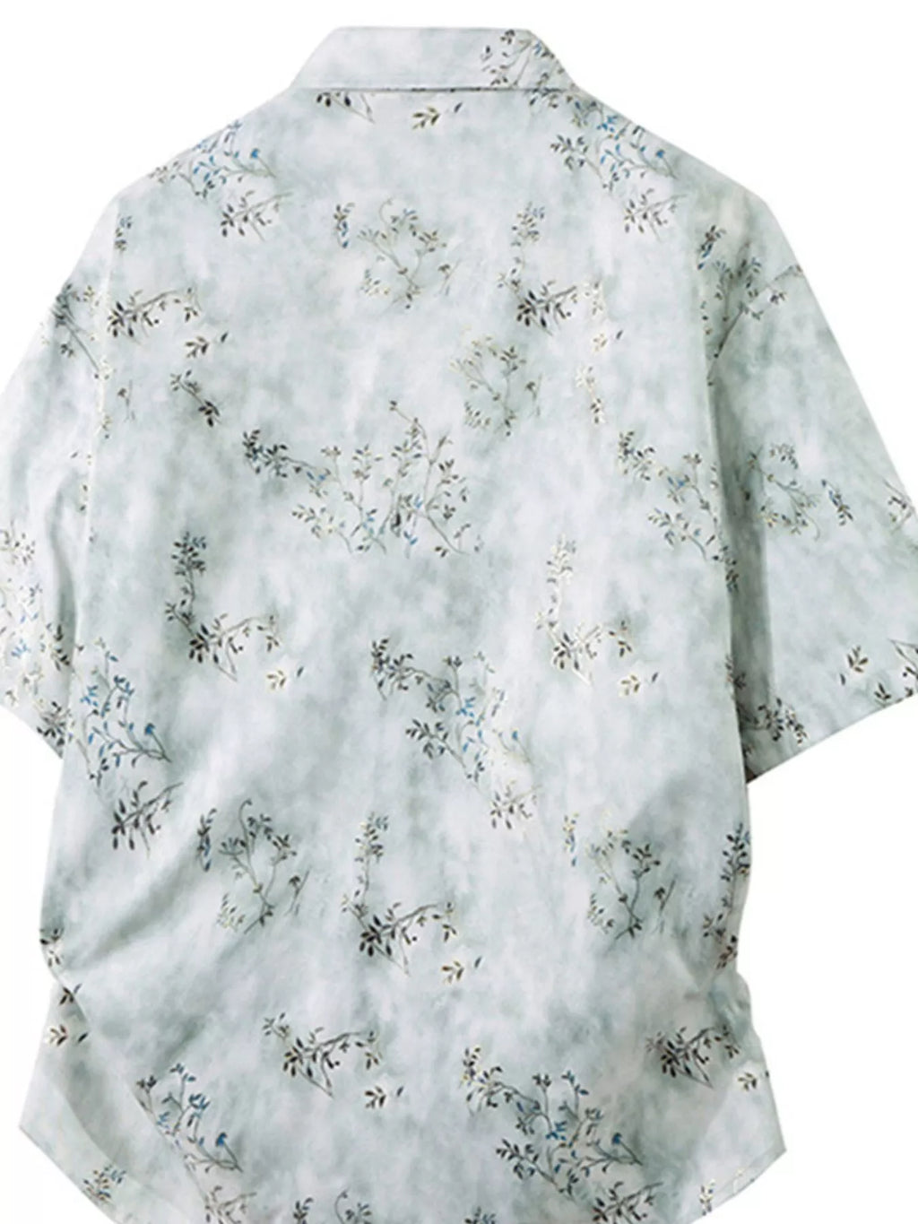 Light blue floral patterned shirt on a white background