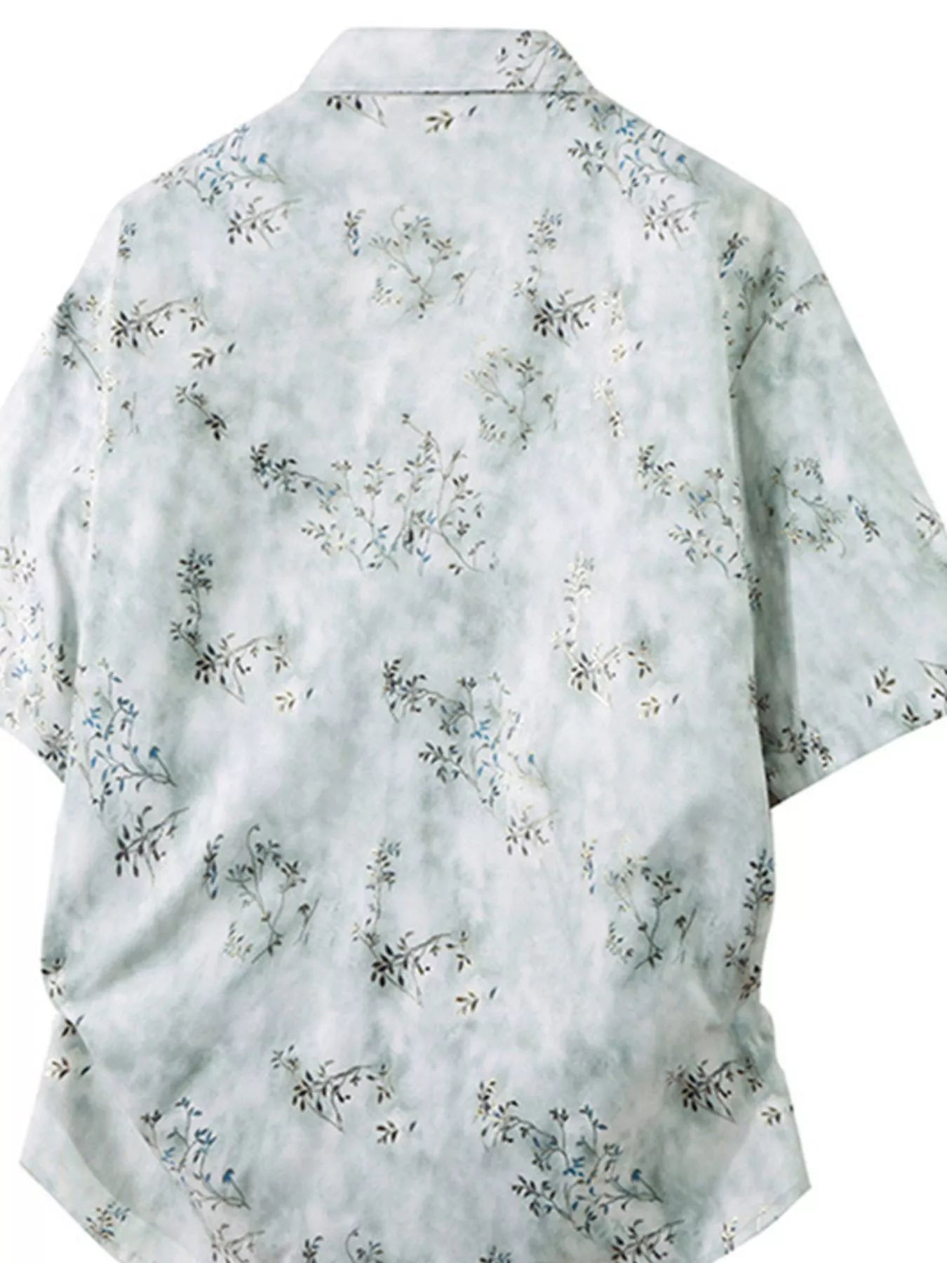 Light blue floral patterned shirt on a white background
