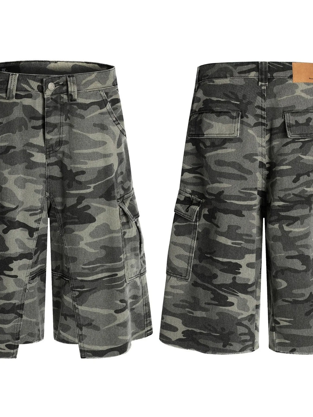 Camouflage shorts on a white background-Black Orvani