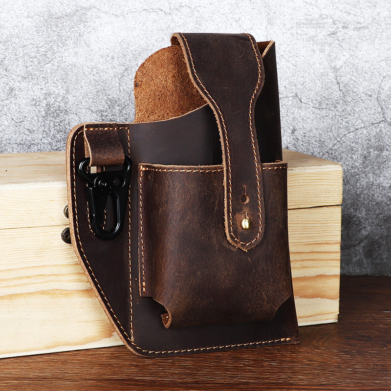 Men's Retro Leather Phone Hanging Belt Bag | Vintage Waist Holster