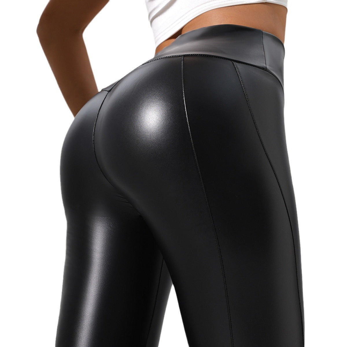 The Flex-Luxe: Patchwork Leather Fitness & Yoga Leggings-Blackorvani