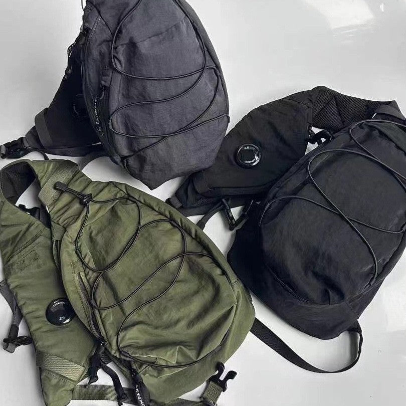 Street-Style Men's Large-Capacity Chest Bag | Cool CP Design Crossbody Sling