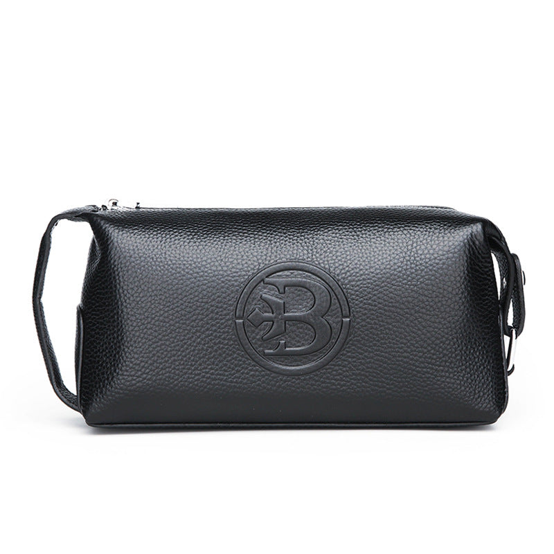 Stylish Cowhide Waterproof Leather Men's Clutch & Toiletry Bag | Daily Carry