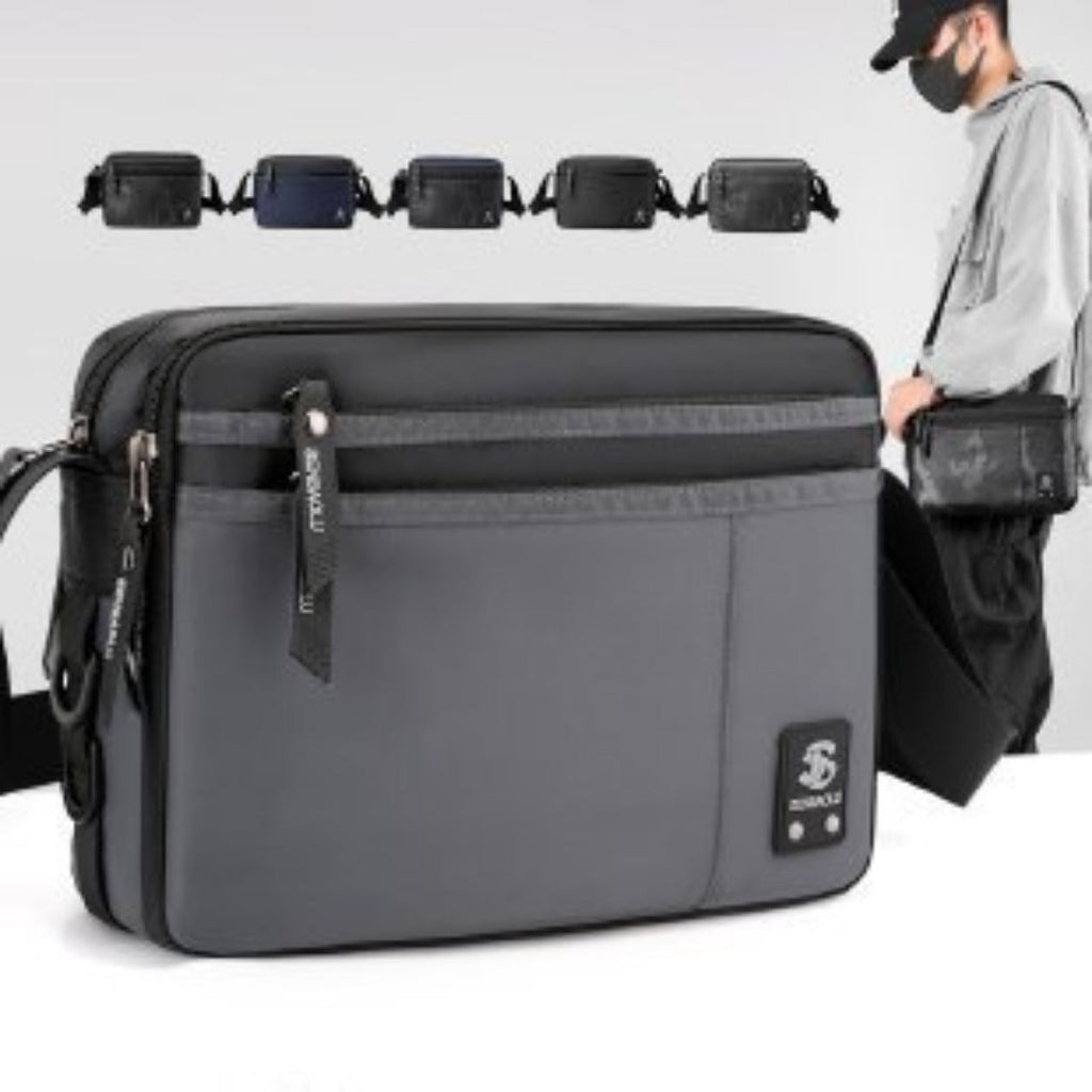 Men's Lightweight Square Crossbody Bag | Casual Business Shoulder Sling