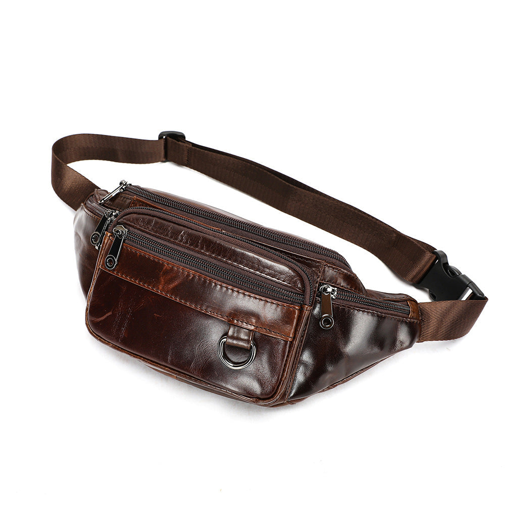Multifunctional Men's Shoulder Crossbody Waist Bag | Versatile Leather Fanny Pack