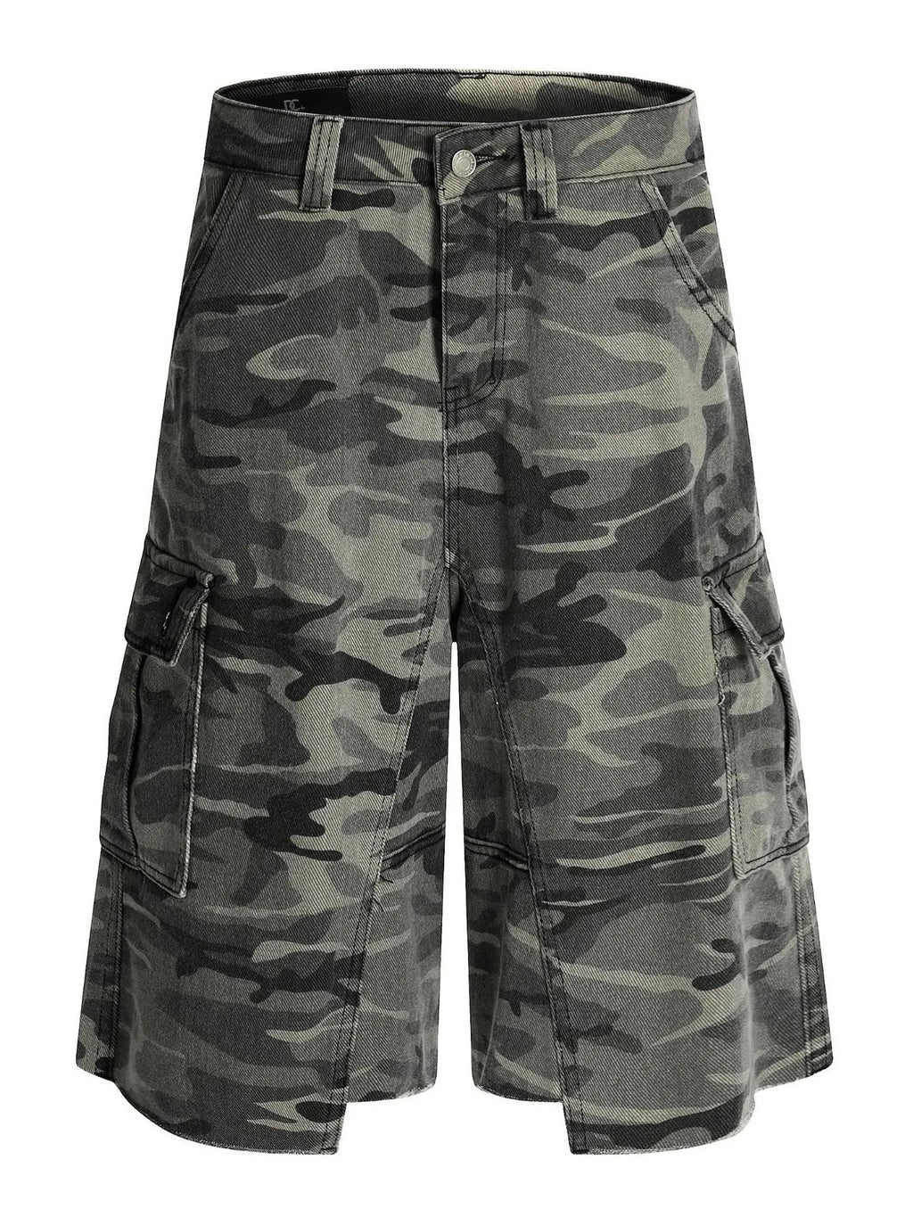 Camouflage cargo shorts on a white background-Black Orvani