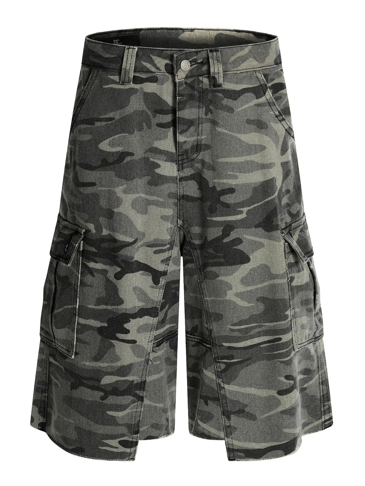 Camouflage cargo shorts on a white background-Black Orvani