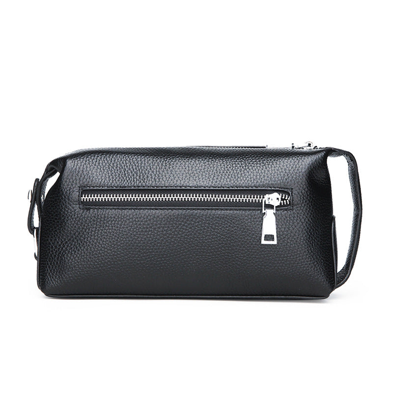 Stylish Cowhide Waterproof Leather Men's Clutch & Toiletry Bag | Daily Carry