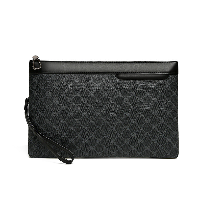Men's Large Capacity Leather Clutch Bag | Business Wrist Pouch