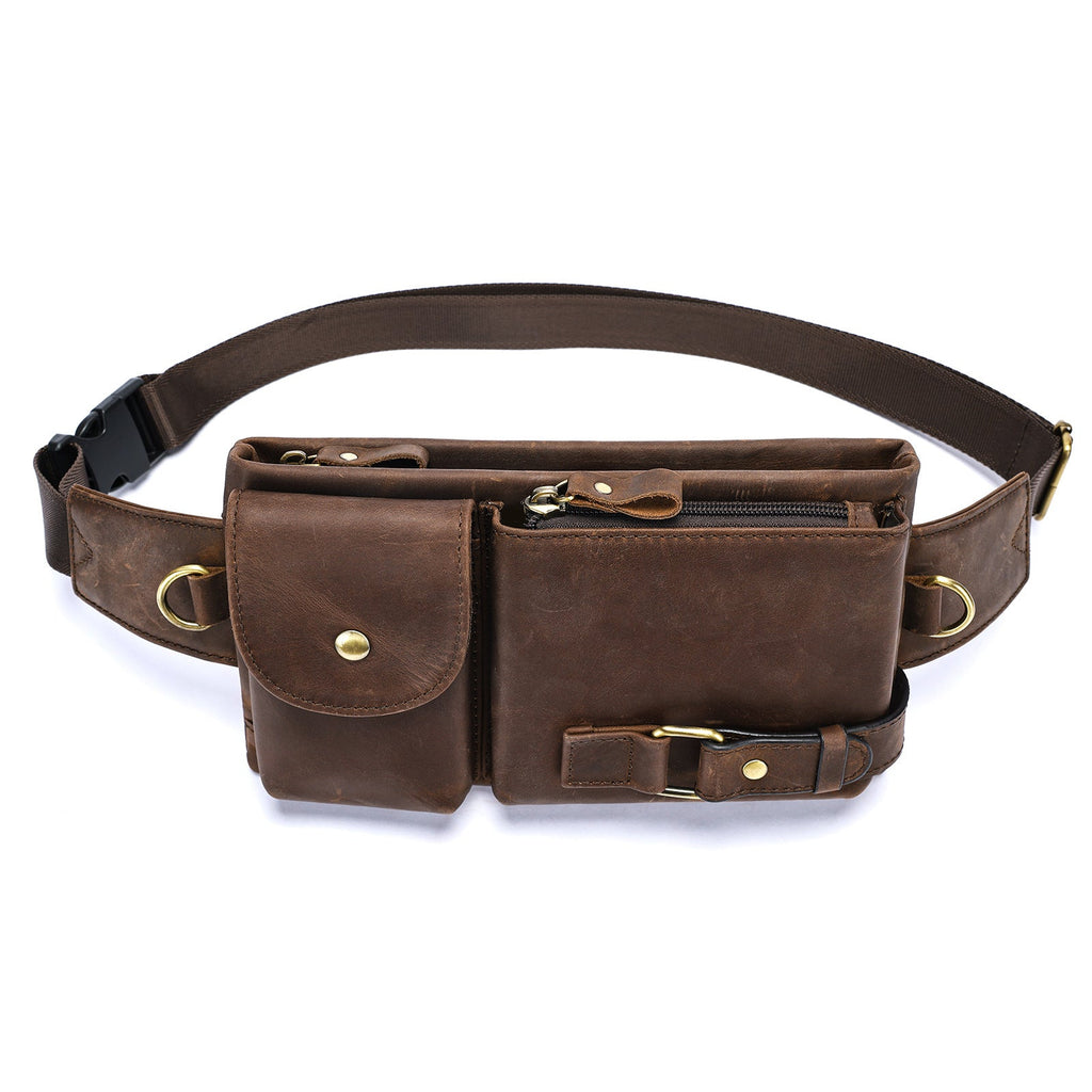 Multifunctional Men's Shoulder Crossbody Waist Bag | Versatile Leather Fanny Pack