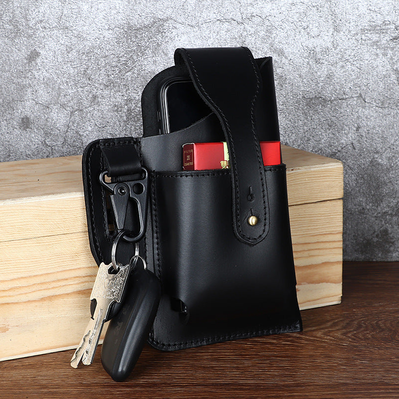 Men's Retro Leather Phone Hanging Belt Bag | Vintage Waist Holster