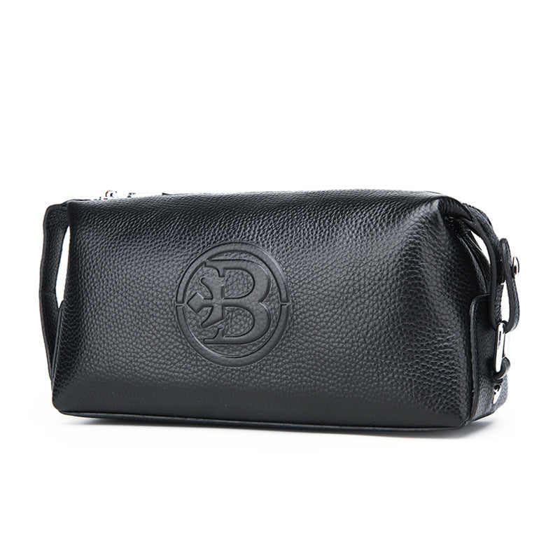Stylish Cowhide Waterproof Leather Men's Clutch & Toiletry Bag | Daily Carry