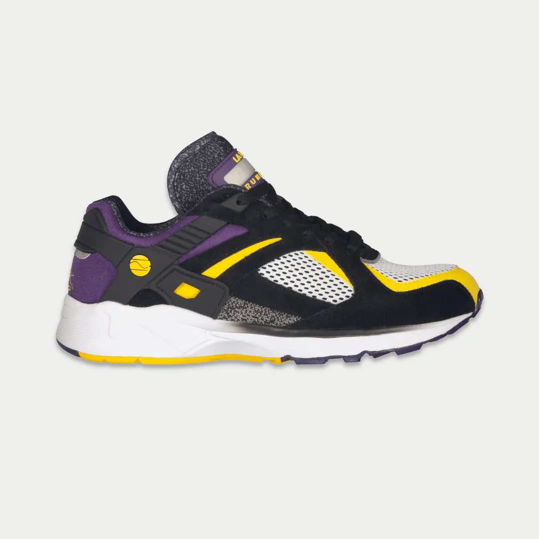 LA Gear Men's Catapult Light-Up Lowtop Sneakers | Black x Purple x Yellow Footwear