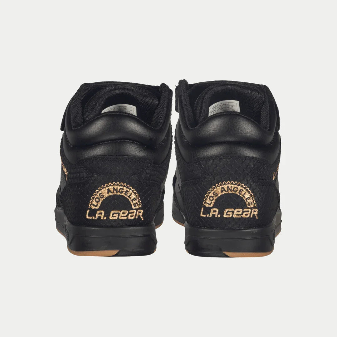 LA Gear Men's Flame Retro Hightop Sneakers | Classic Black Streetwear Footwear