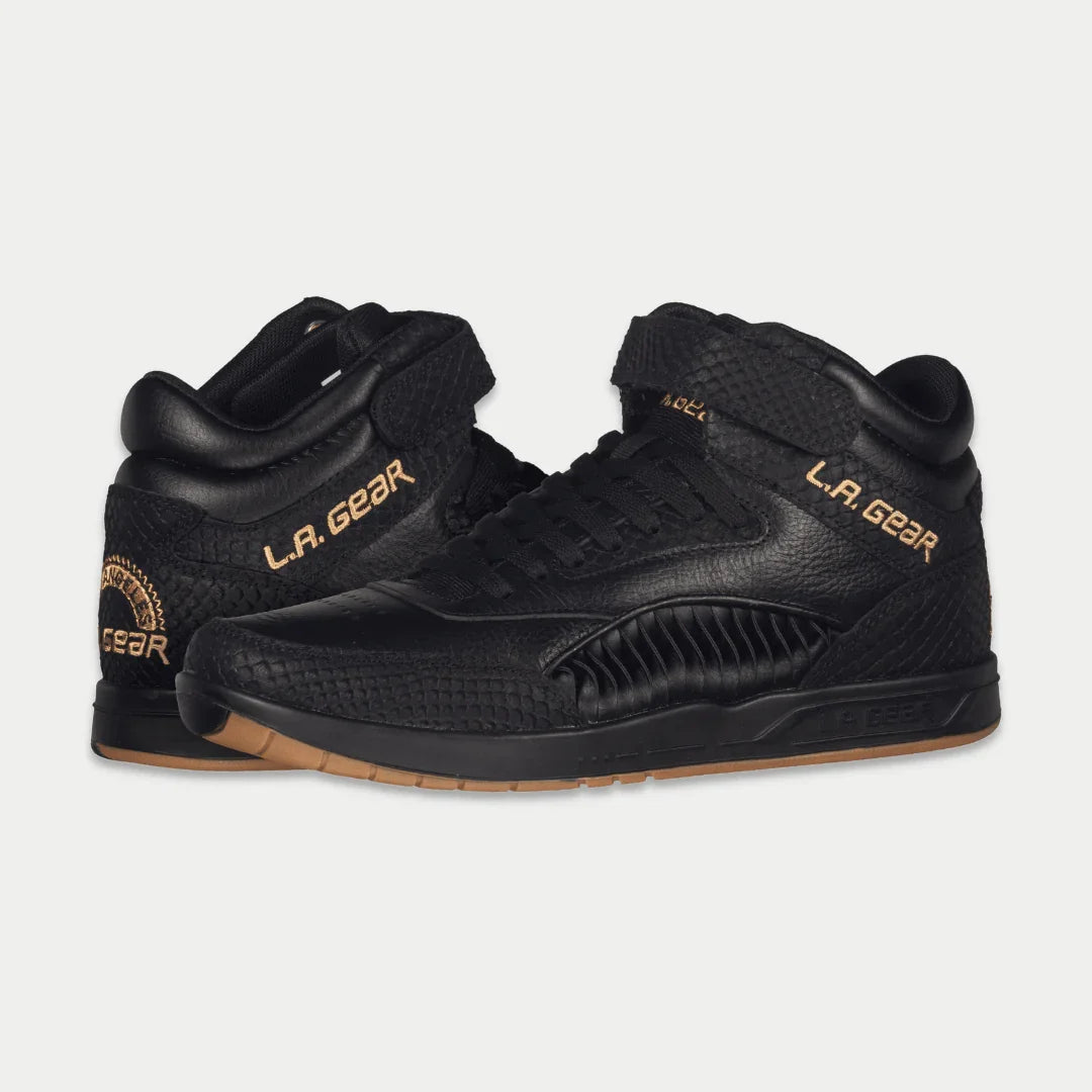 LA Gear Men's Flame Retro Hightop Sneakers | Classic Black Streetwear Footwear