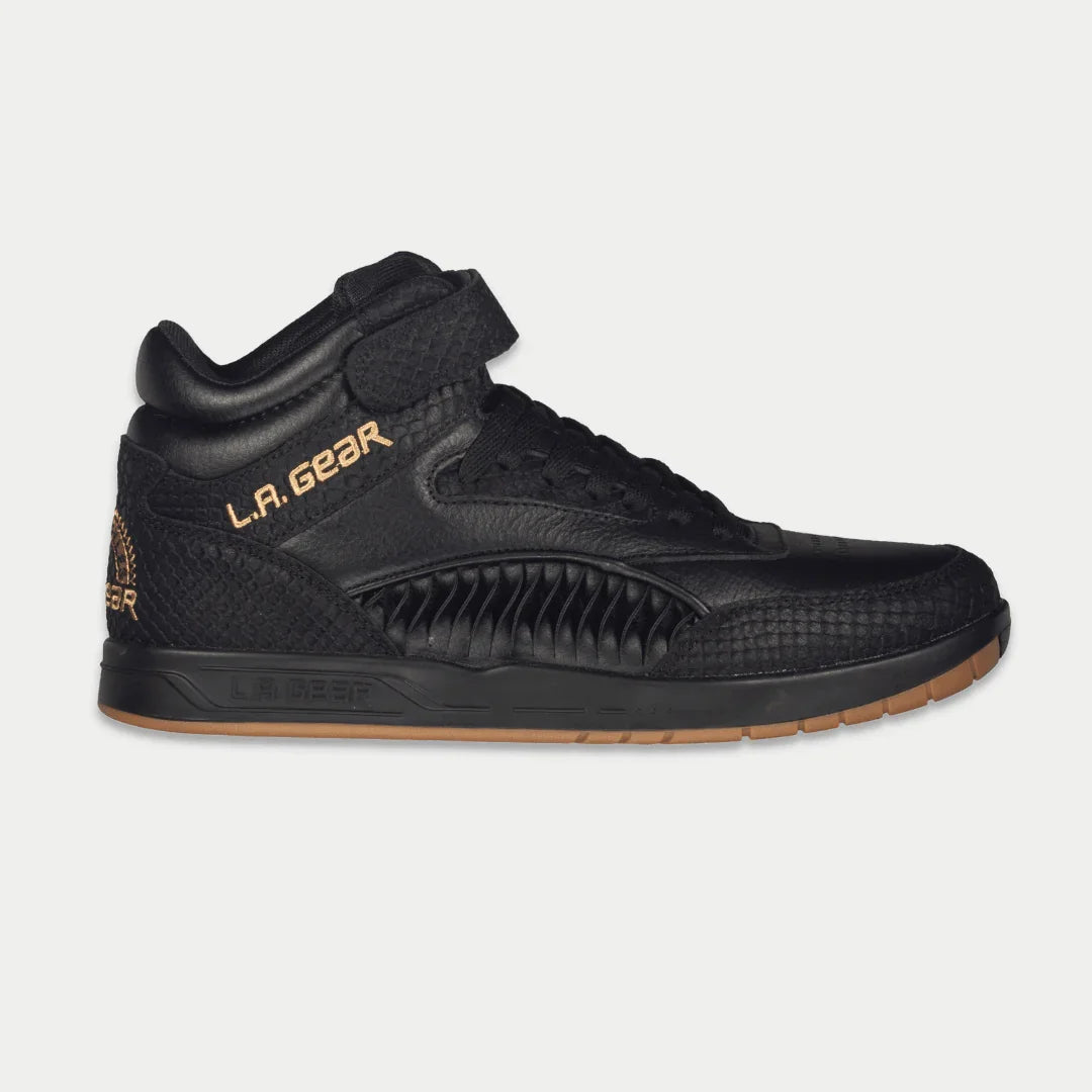 LA Gear Men's Flame Retro Hightop Sneakers | Classic Black Streetwear Footwear