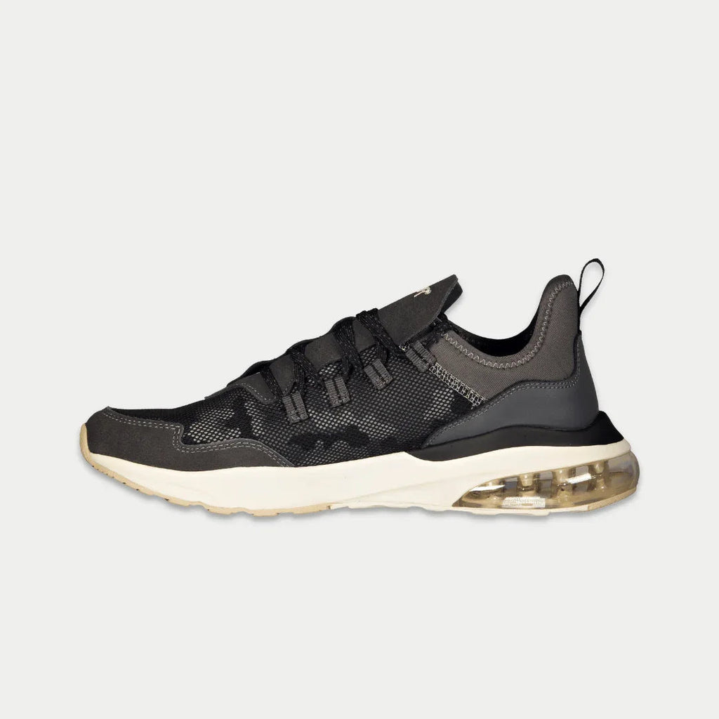 LA Gear Men's Runyon Lowtop Sneakers | Black x Gray Cushioned Footwear