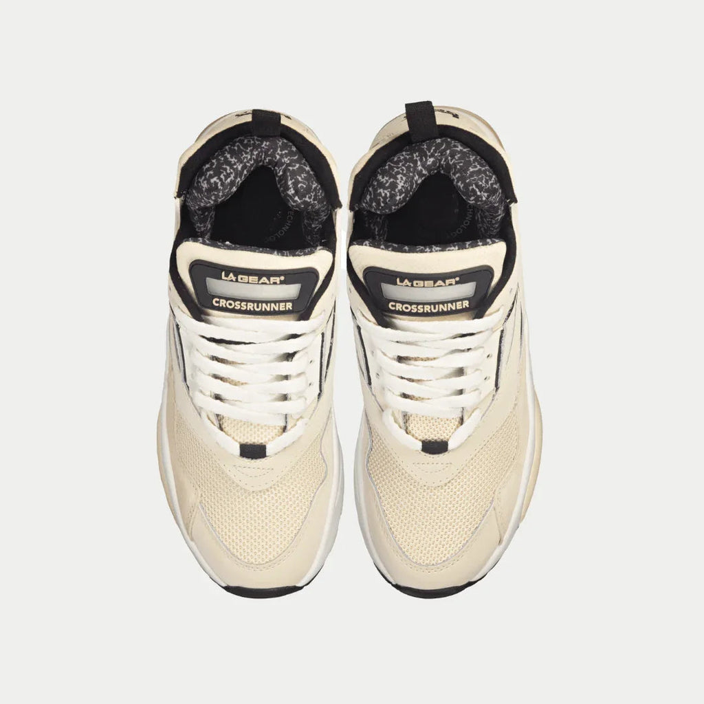 LA Gear Men's Turbo Light-Up Mid Sneakers | Off-White x Black Footwear
