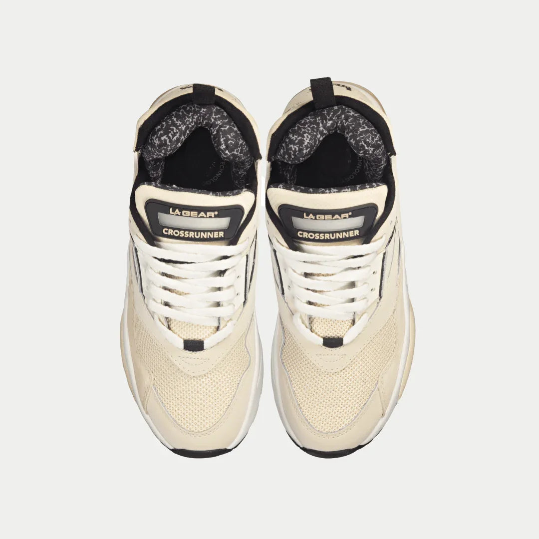 LA Gear Men's Turbo Light-Up Mid Sneakers | Off-White x Black Footwear