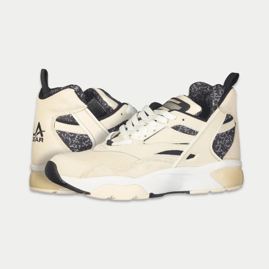 LA Gear Men's Turbo Light-Up Mid Sneakers | Off-White x Black Footwear