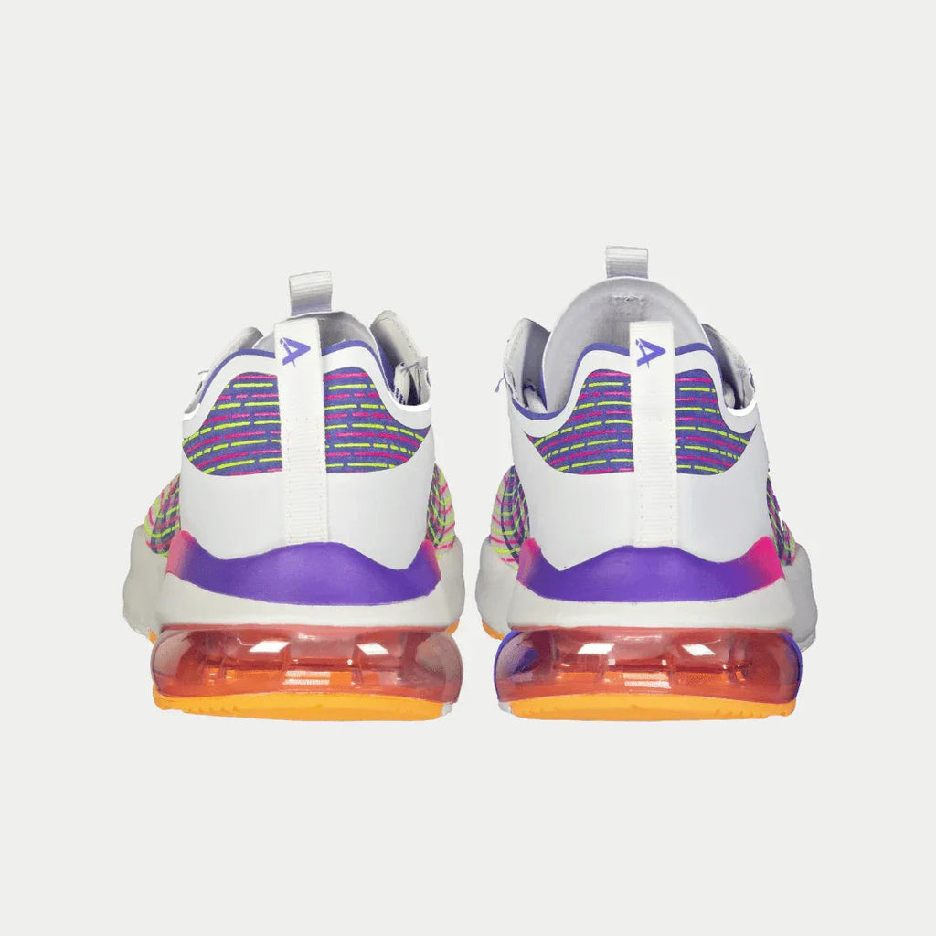 LA Gear Women's Artesia Lowtop Sneakers | White x Purple x Orange Footwear