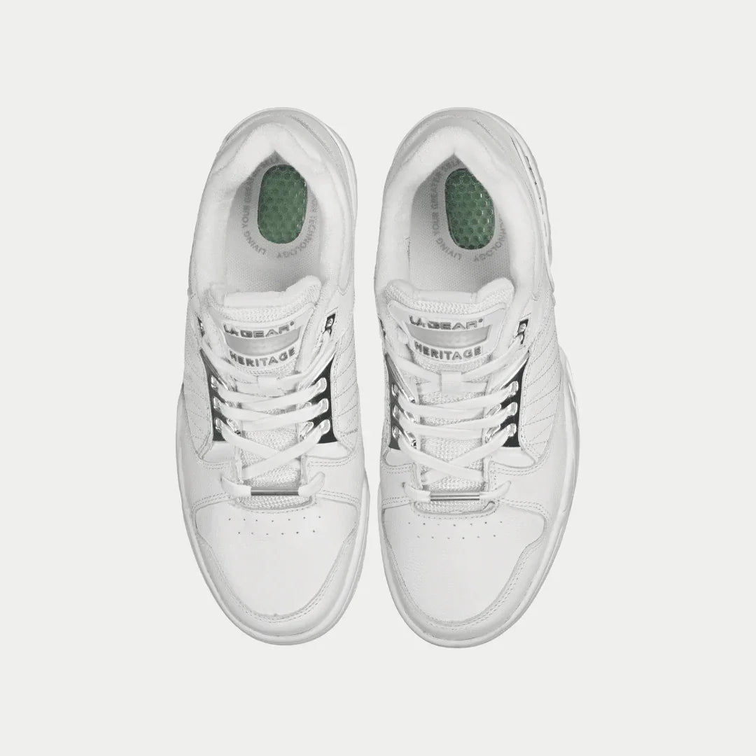 LA Gear Women's Boardwalk Lowtop Sneakers | Classic White Leather Footwear