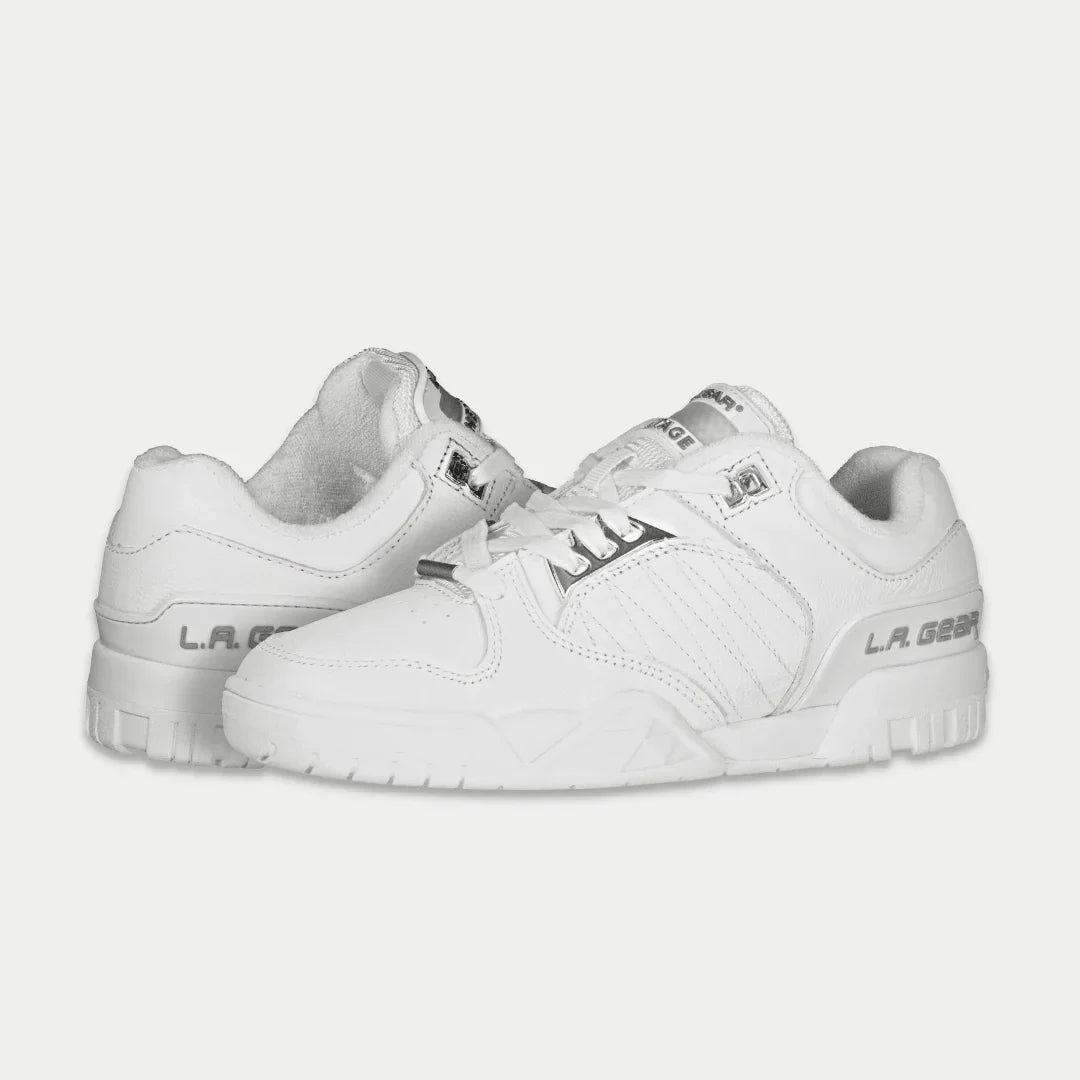 LA Gear Women's Boardwalk Lowtop Sneakers | Classic White Leather Footwear