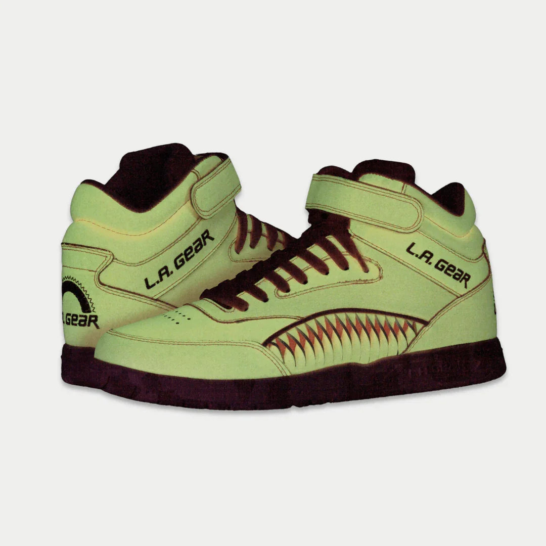 LA Gear Women's Flame Hightop Sneakers | Neon Peach Glow Streetwear Footwear