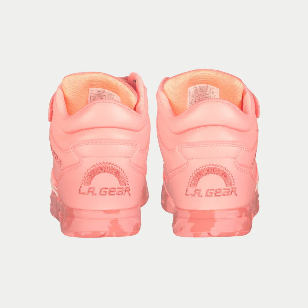 LA Gear Women's Flame Hightop Sneakers | Neon Peach Glow Streetwear Footwear