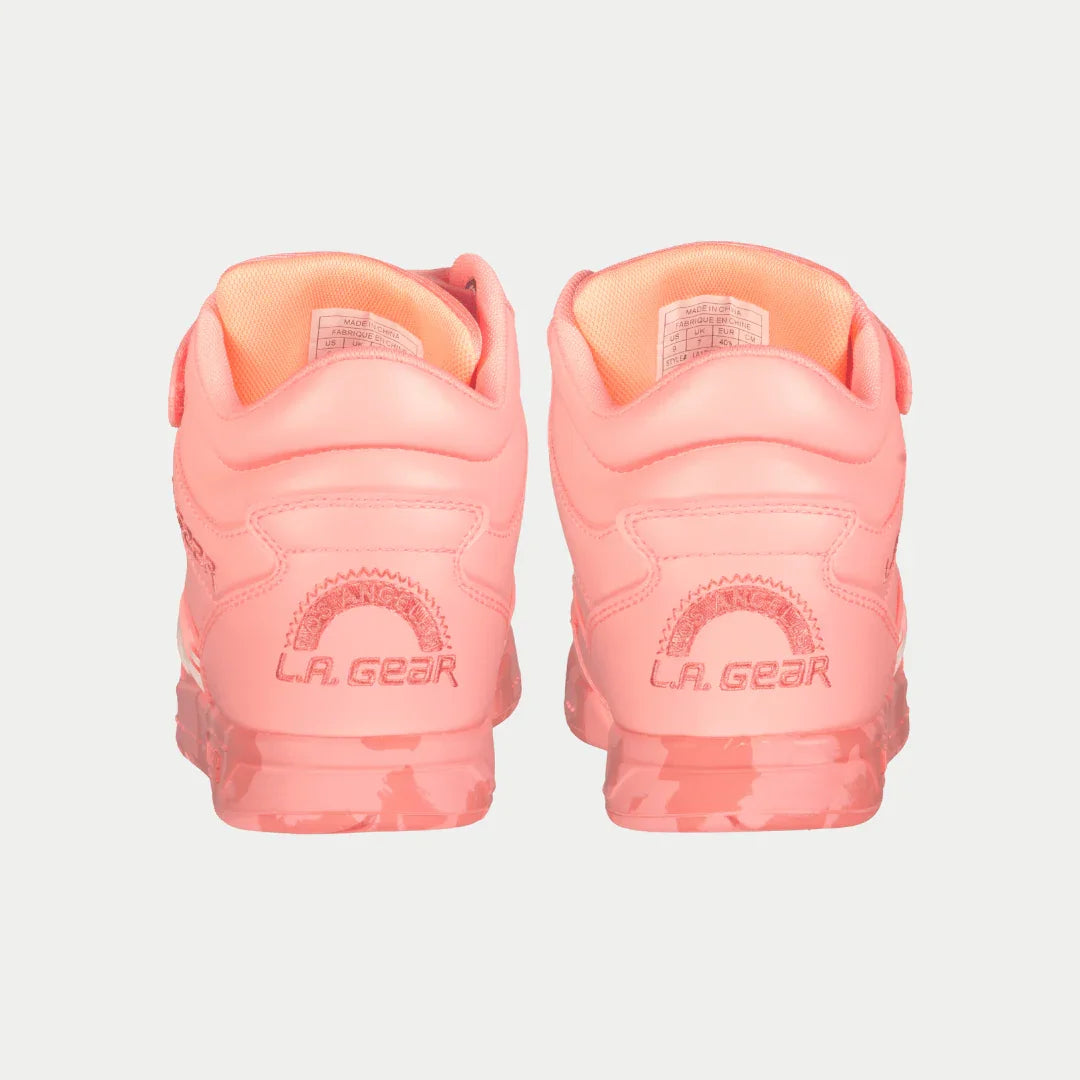 LA Gear Women's Flame Hightop Sneakers | Neon Peach Glow Streetwear Footwear