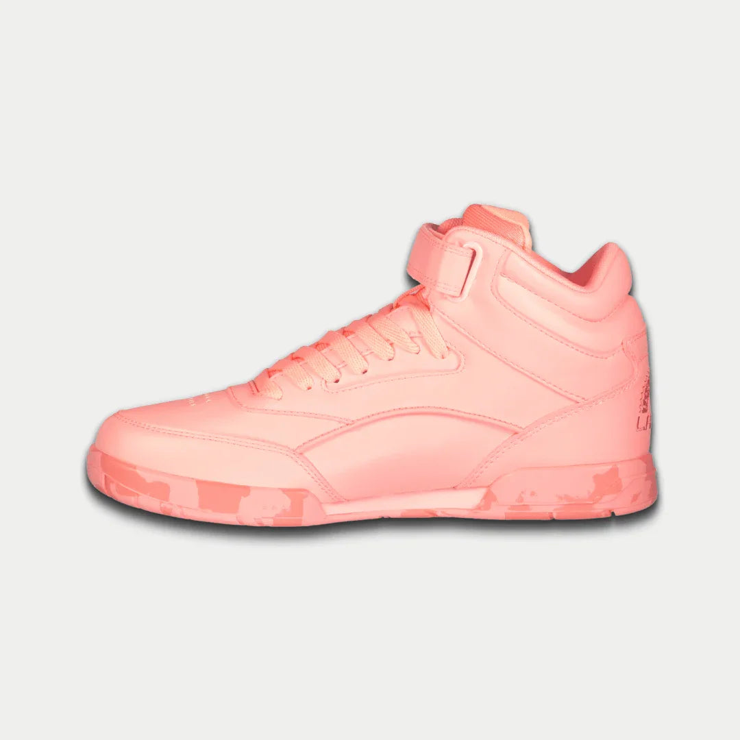 LA Gear Women's Flame Hightop Sneakers | Neon Peach Glow Streetwear Footwear