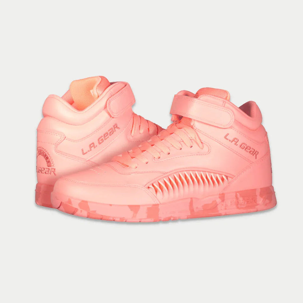 LA Gear Women's Flame Hightop Sneakers | Neon Peach Glow Streetwear Footwear