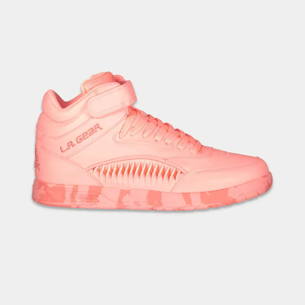 LA Gear Women's Flame Hightop Sneakers | Neon Peach Glow Streetwear Footwear
