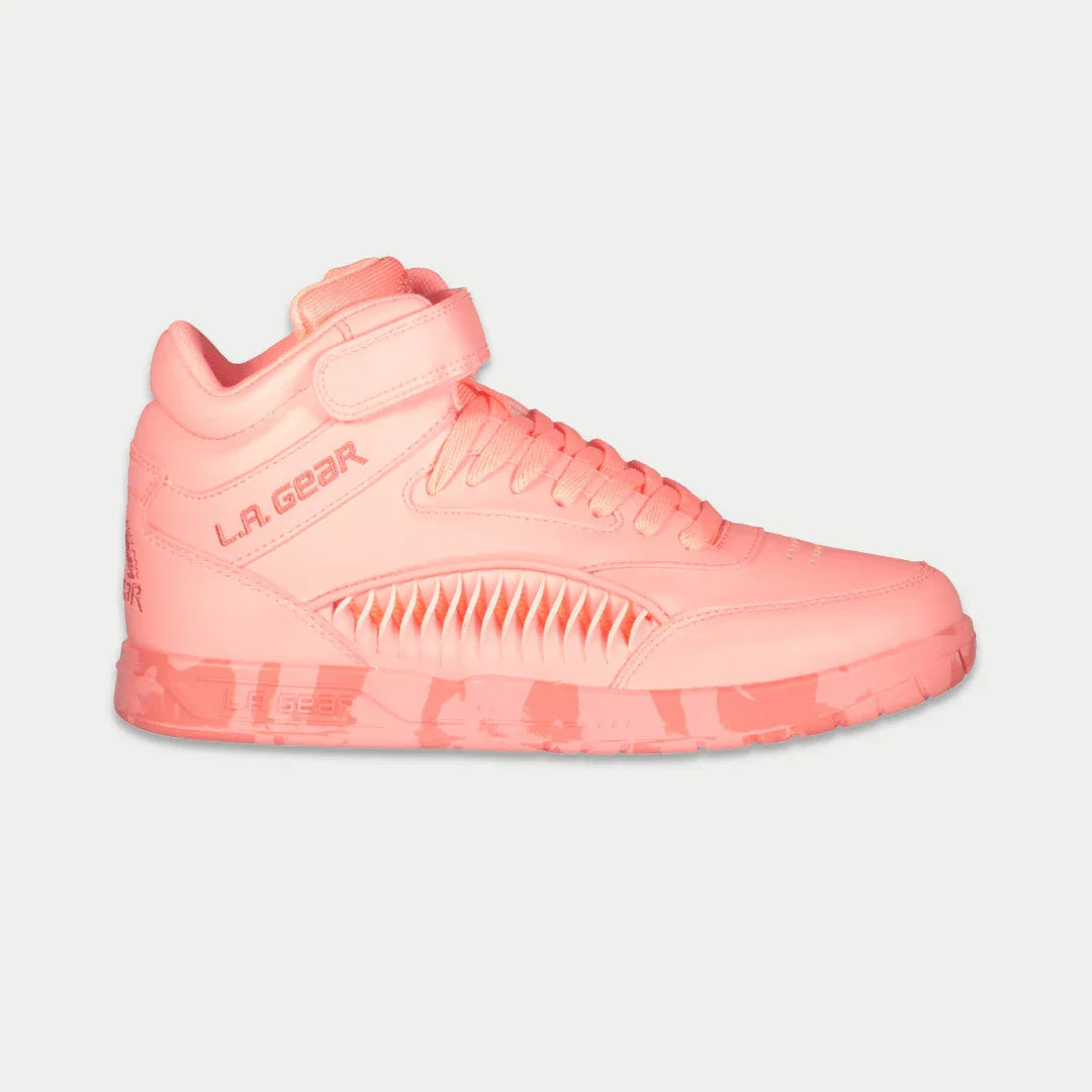 LA Gear Women's Flame Hightop Sneakers | Neon Peach Glow Streetwear Footwear