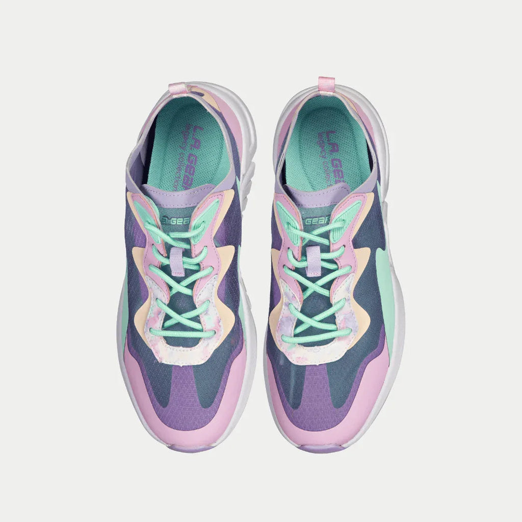 LA Gear Women's Mid-City Lowtop Sneakers | Lavender x Pink Casual Footwear