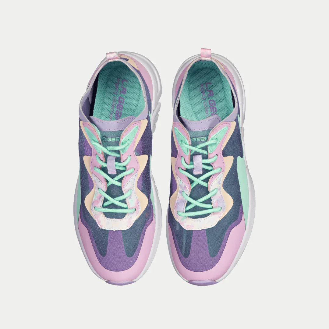 LA Gear Women's Mid-City Lowtop Sneakers | Lavender x Pink Casual Footwear