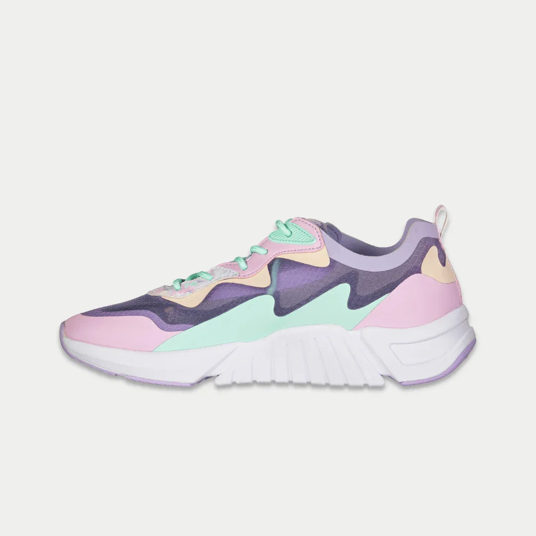 LA Gear Women's Mid-City Lowtop Sneakers | Lavender x Pink Casual Footwear