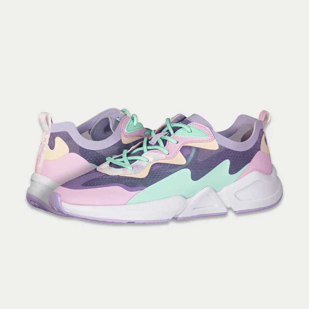 LA Gear Women's Mid-City Lowtop Sneakers | Lavender x Pink Casual Footwear