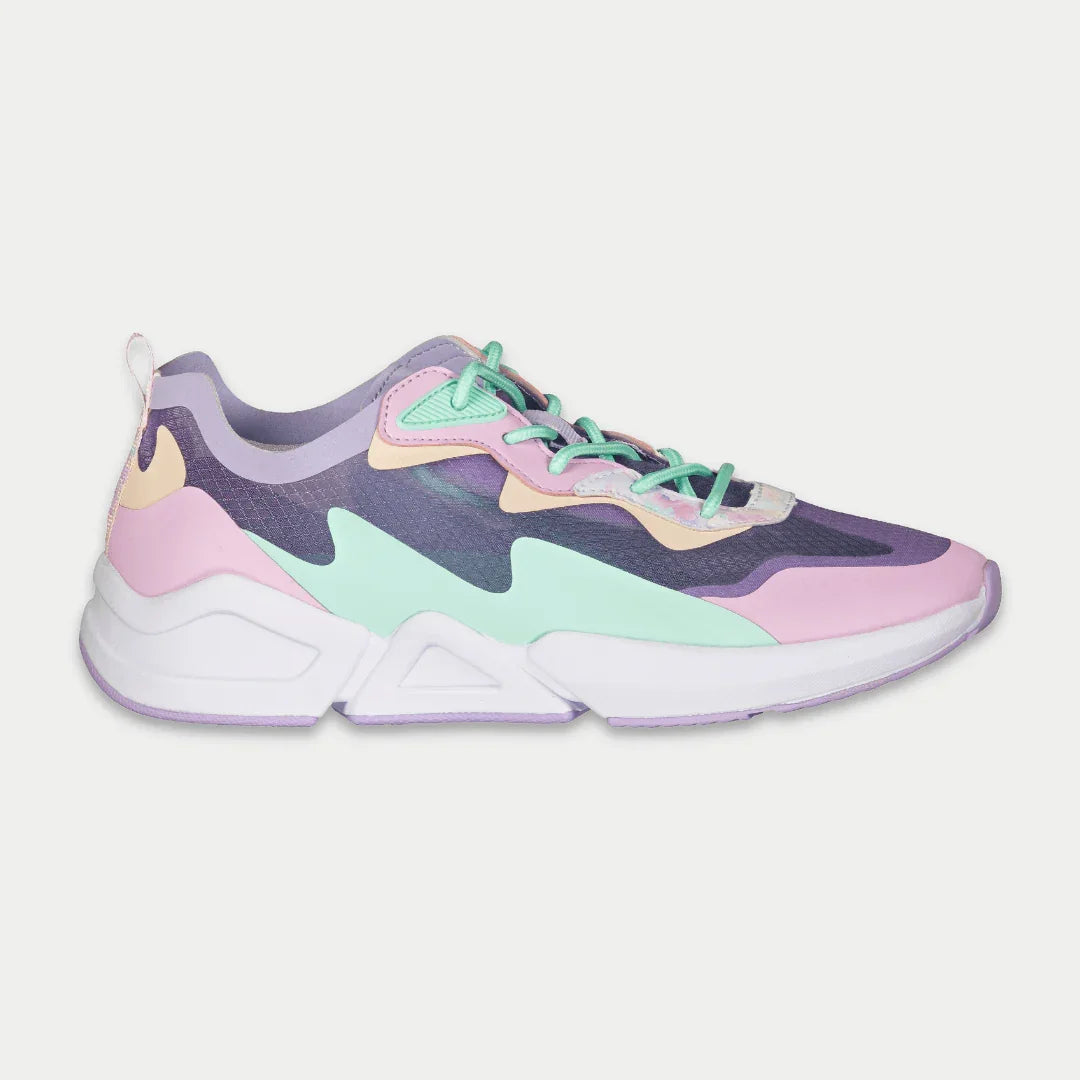 LA Gear Women's Mid-City Lowtop Sneakers | Lavender x Pink Casual Footwear
