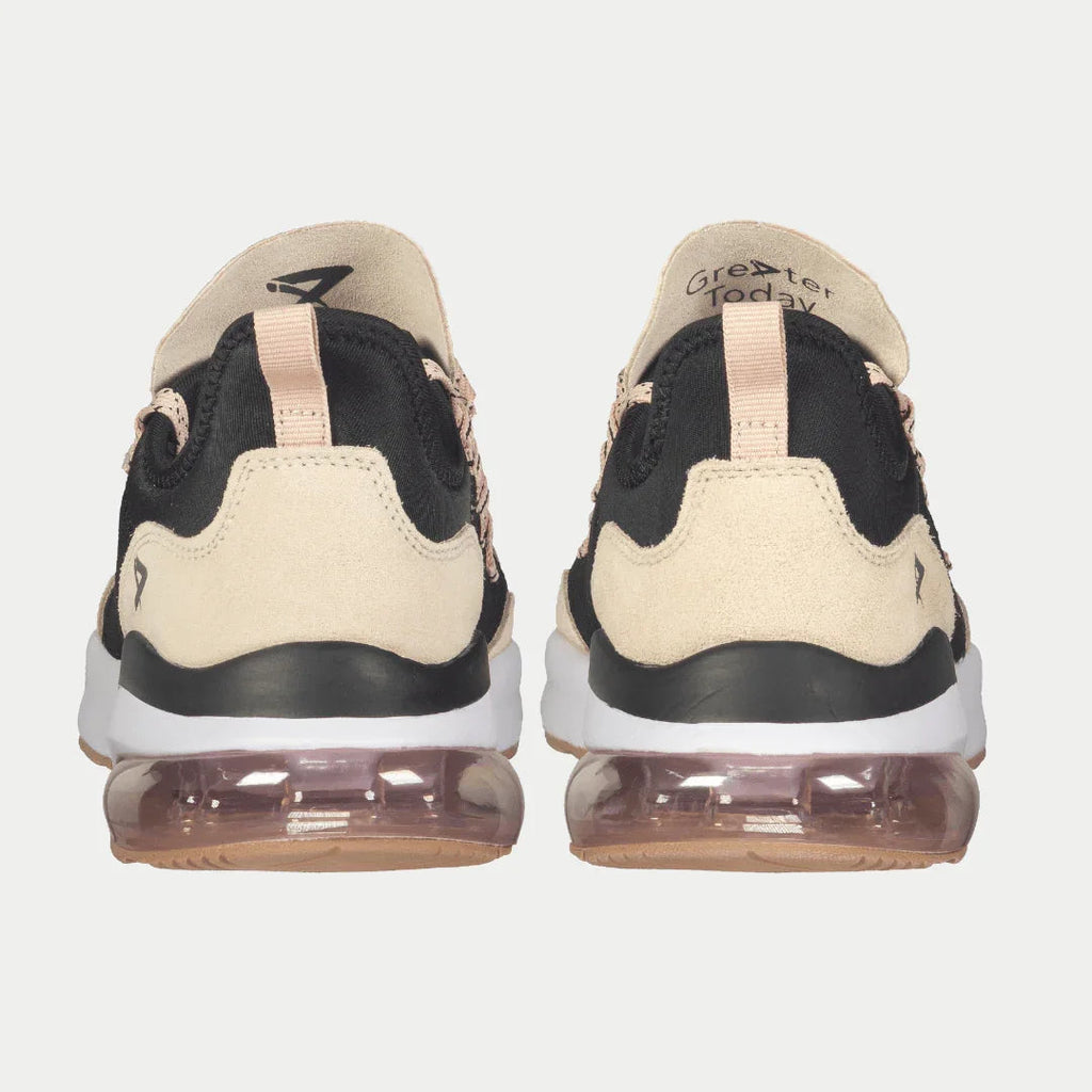 LA Gear Women's Runyon Lowtop Sneakers | Black x Pink Footwear