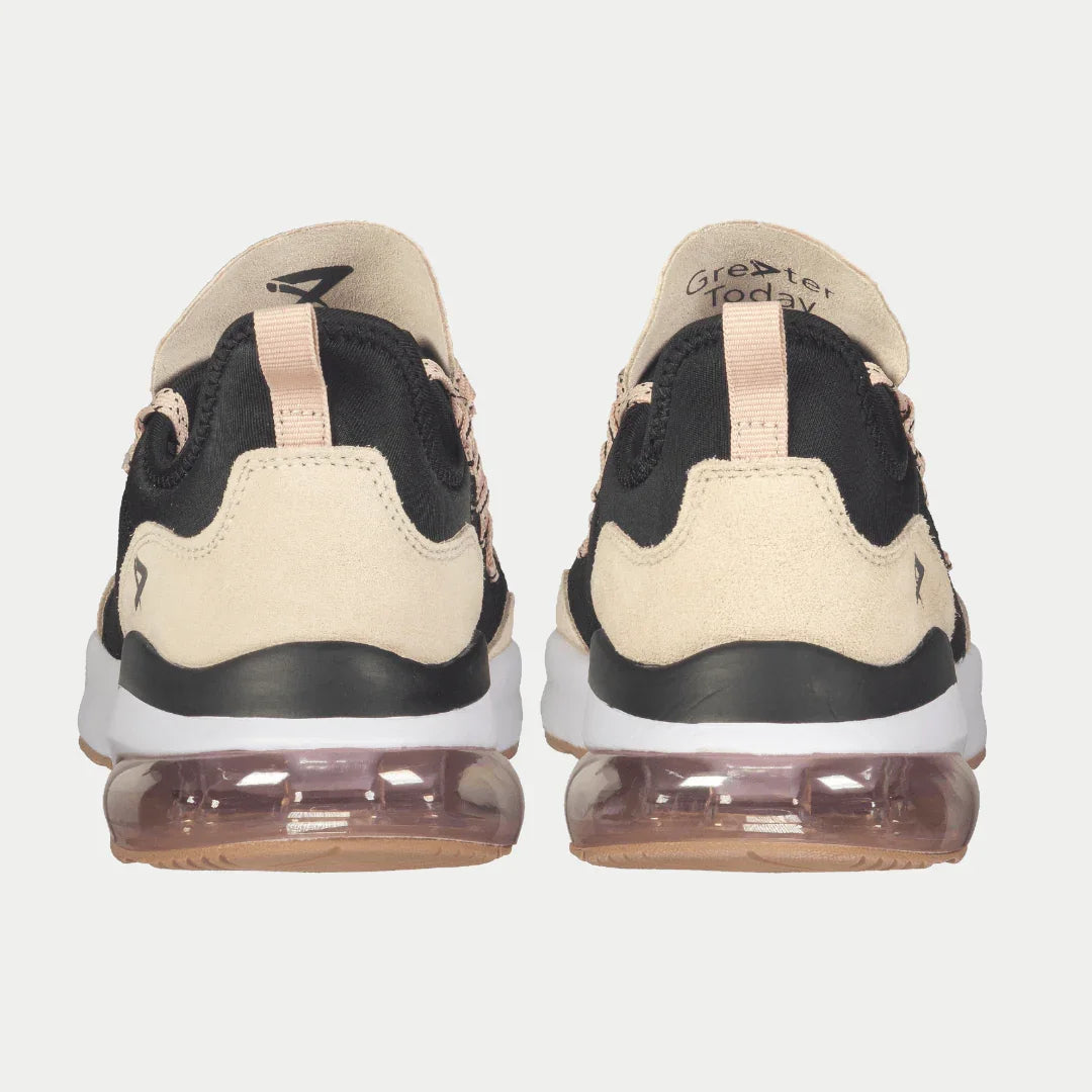 LA Gear Women's Runyon Lowtop Sneakers | Black x Pink Footwear