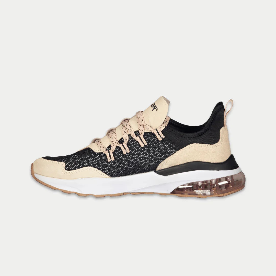 LA Gear Women's Runyon Lowtop Sneakers | Black x Pink Footwear
