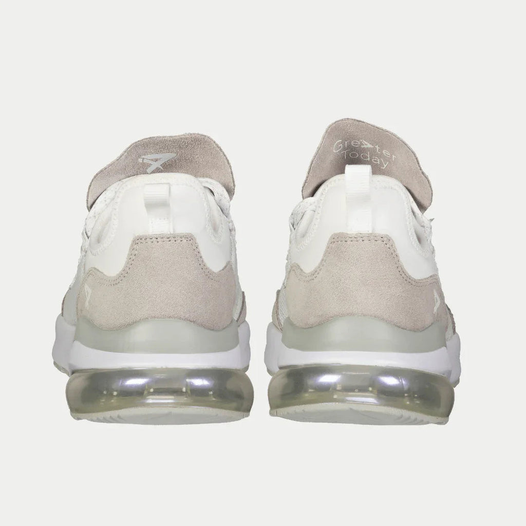 LA Gear Women's Runyon Lowtop Sneakers | White x Gray Footwear